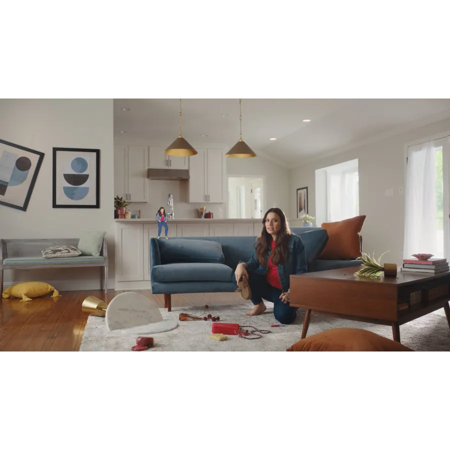 a person sitting on a couch